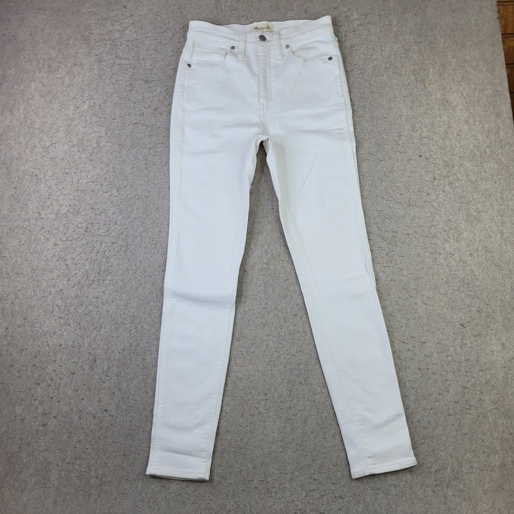 Madewell 10" High Rise Skinny Jeans Womens 27 White Stretch Denim 27x29